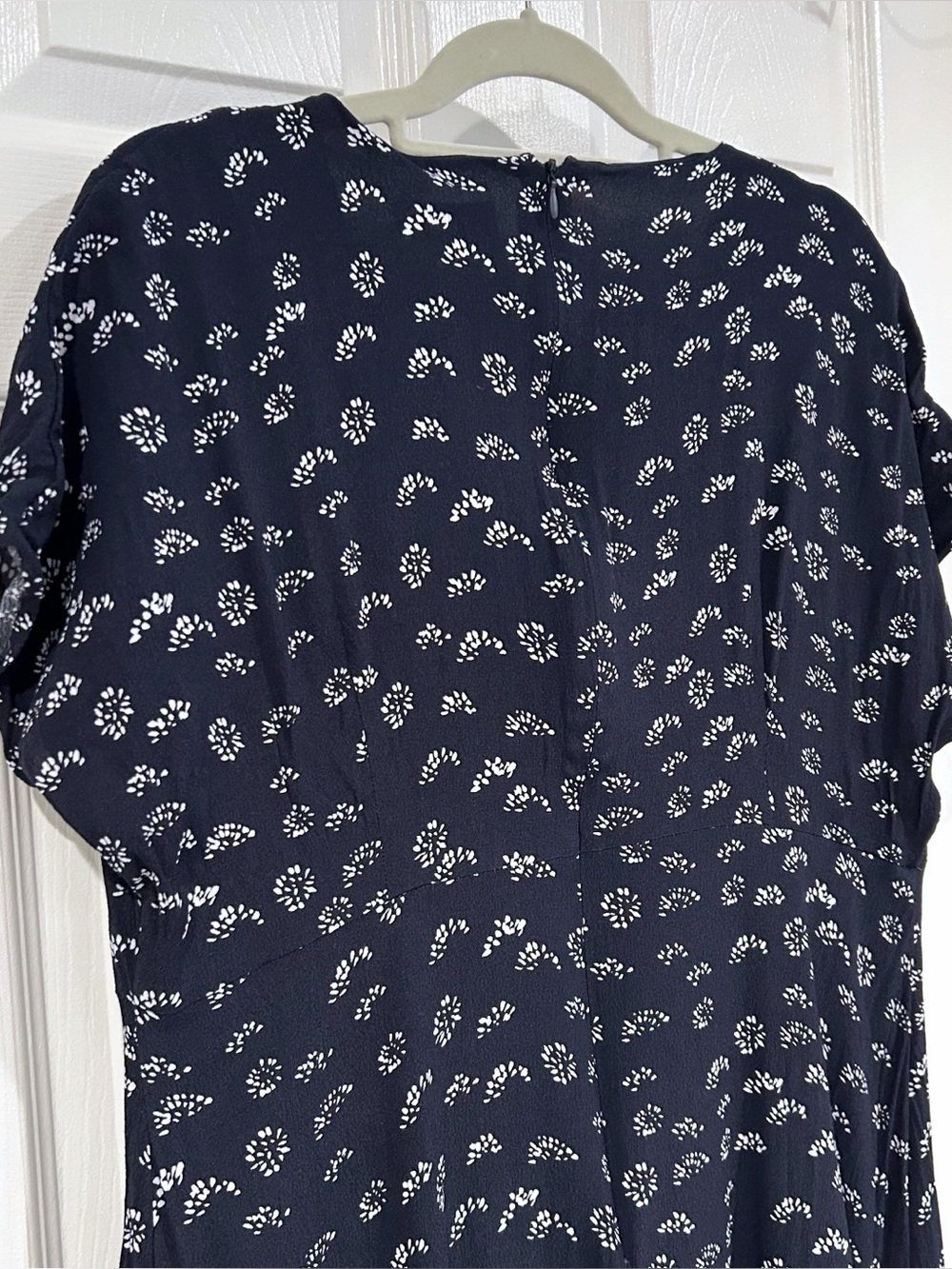 Mint Velvet Boho Flowy Fit Flare Short Sleeve Navy Maxi Dress US 14 - Picture 10 of 14